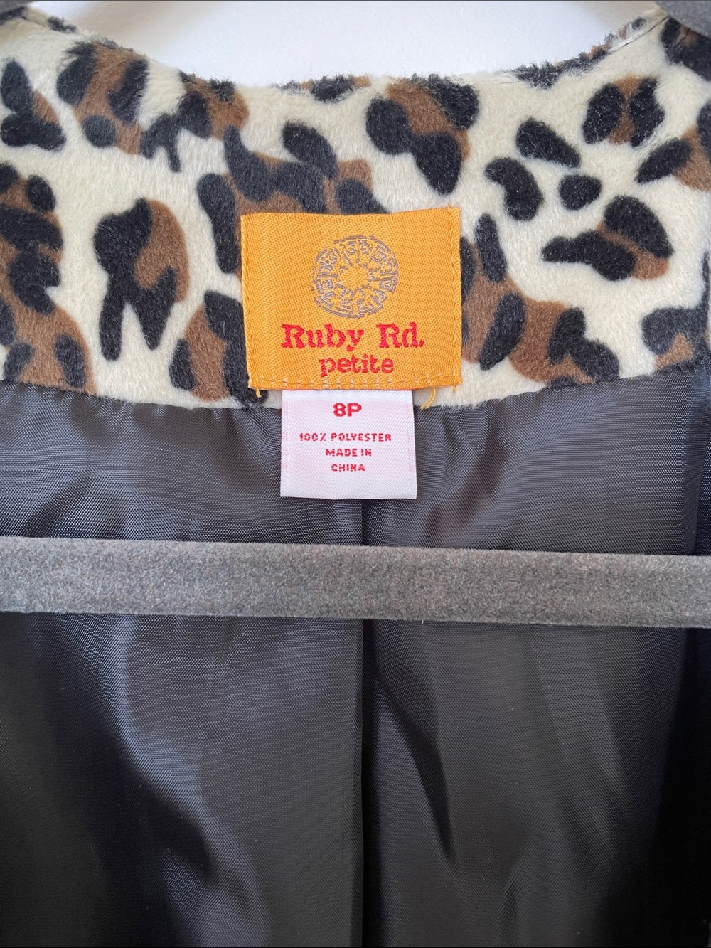 Ruby Rd. Petite Leopard Print Faux Fur Crop Top in Cream, Brown, Black